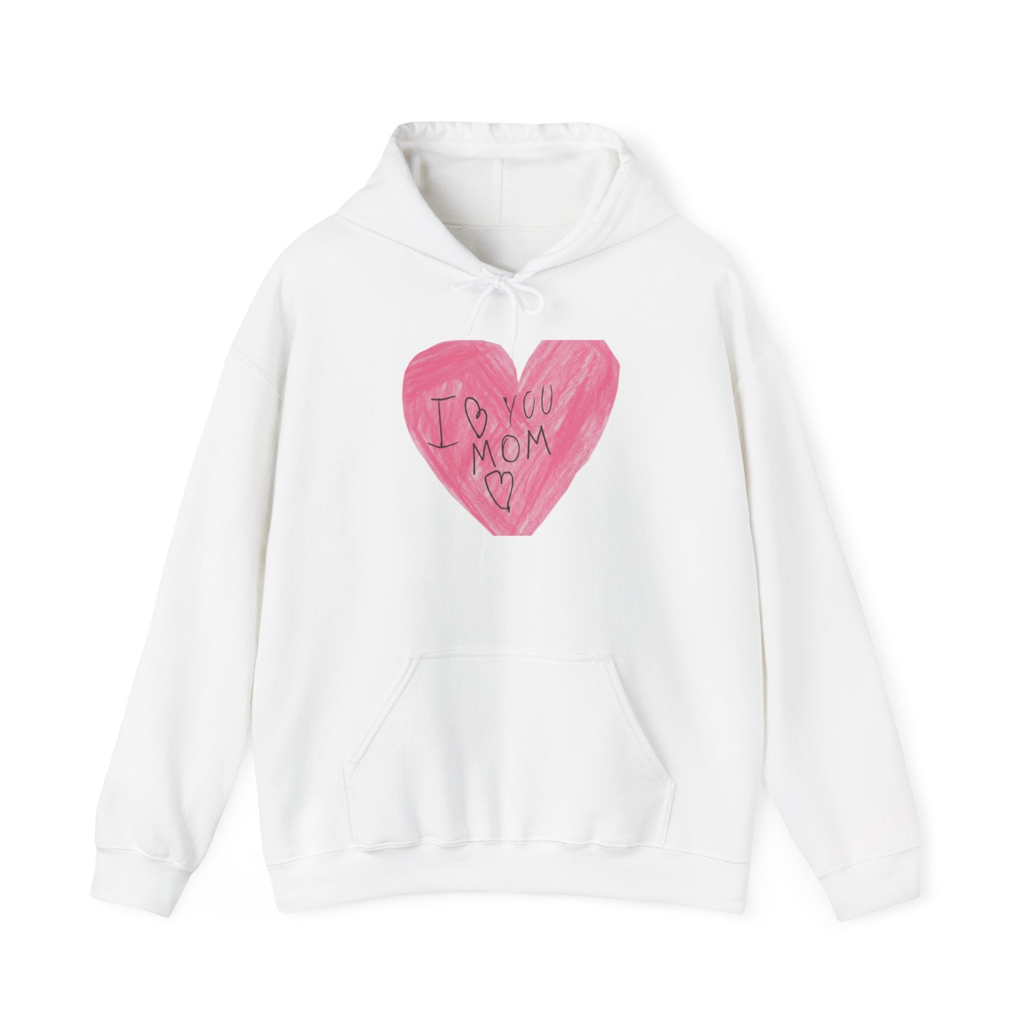 'I Love You Mom' Pink Heart Hoodie – Mother's Day Cozy Pullover