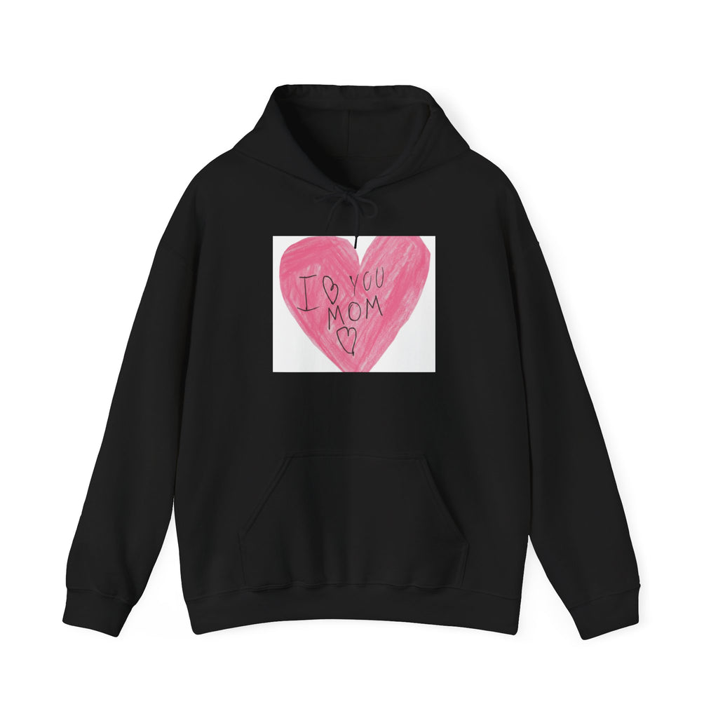 'I Love You Mom' Pink Heart Hoodie – Mother's Day Cozy Pullover