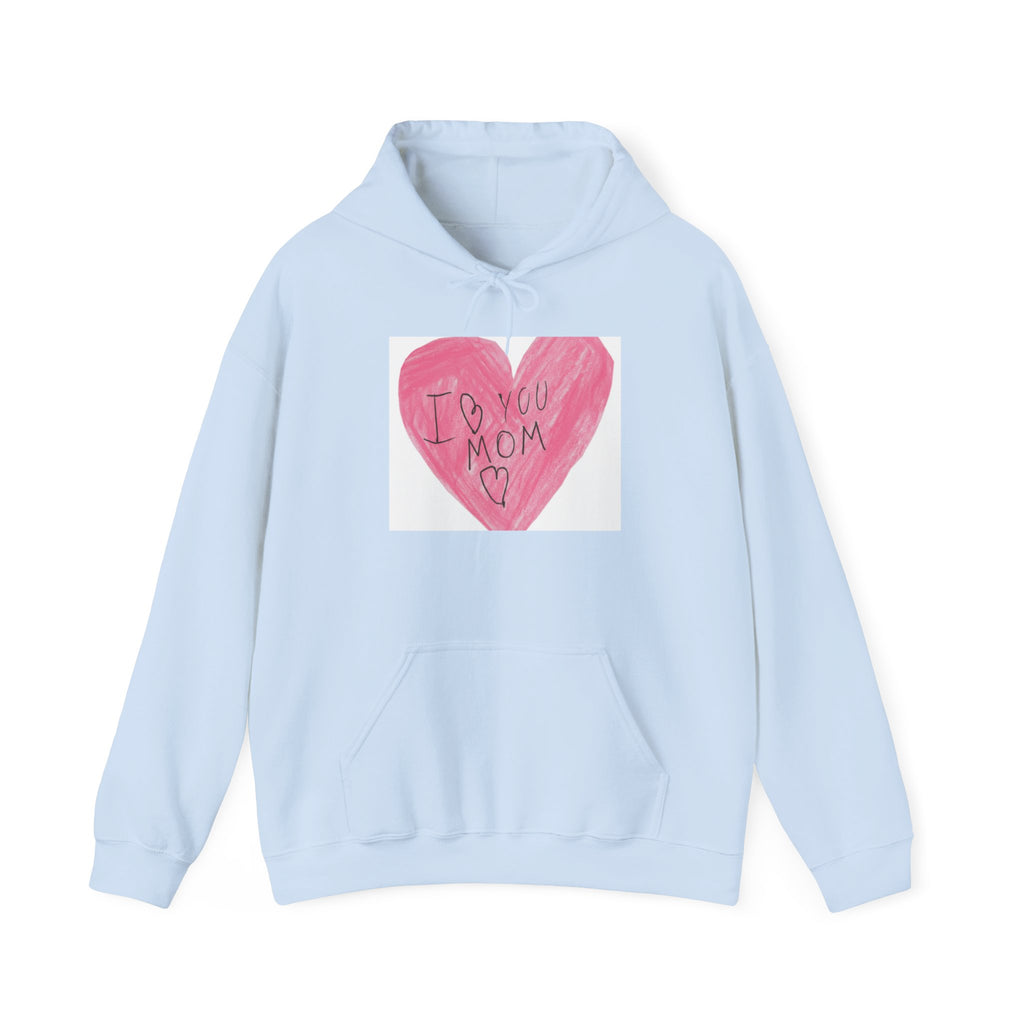 'I Love You Mom' Pink Heart Hoodie – Mother's Day Cozy Pullover