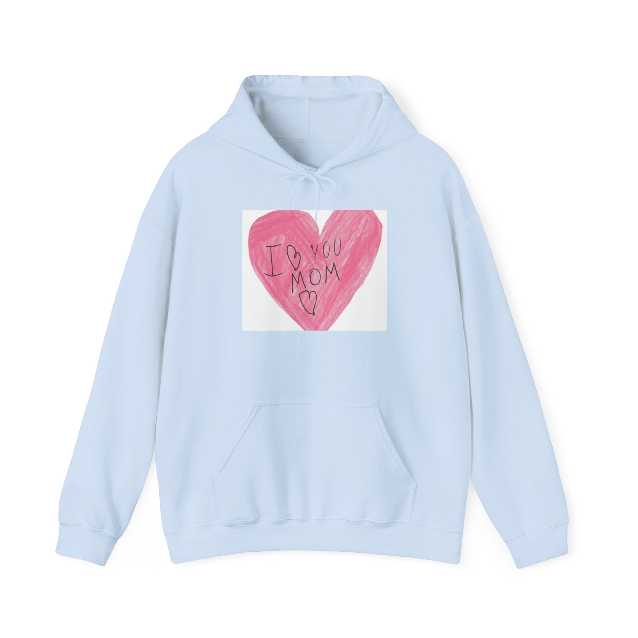 'I Love You Mom' Pink Heart Hoodie – Mother's Day Cozy Pullover