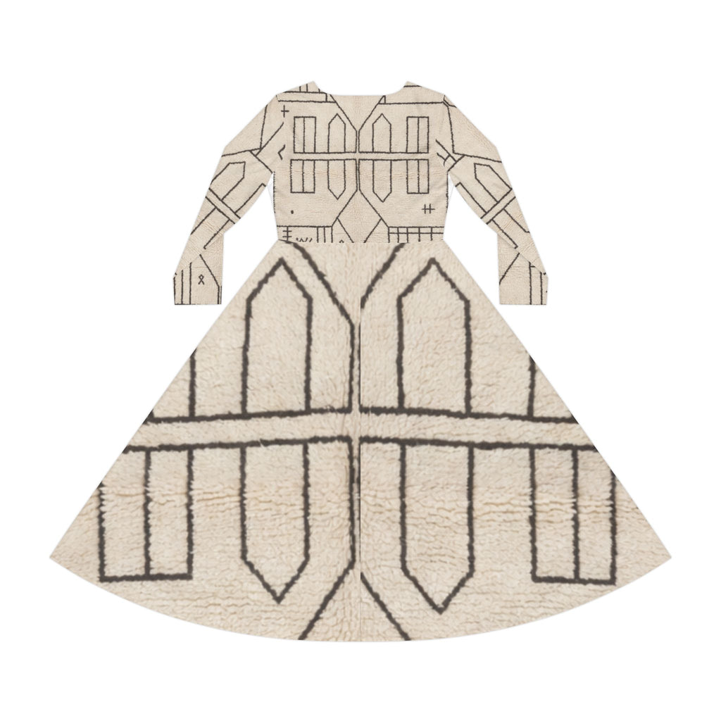 Berber Rug Pattern Dress | Long Sleeve Dress