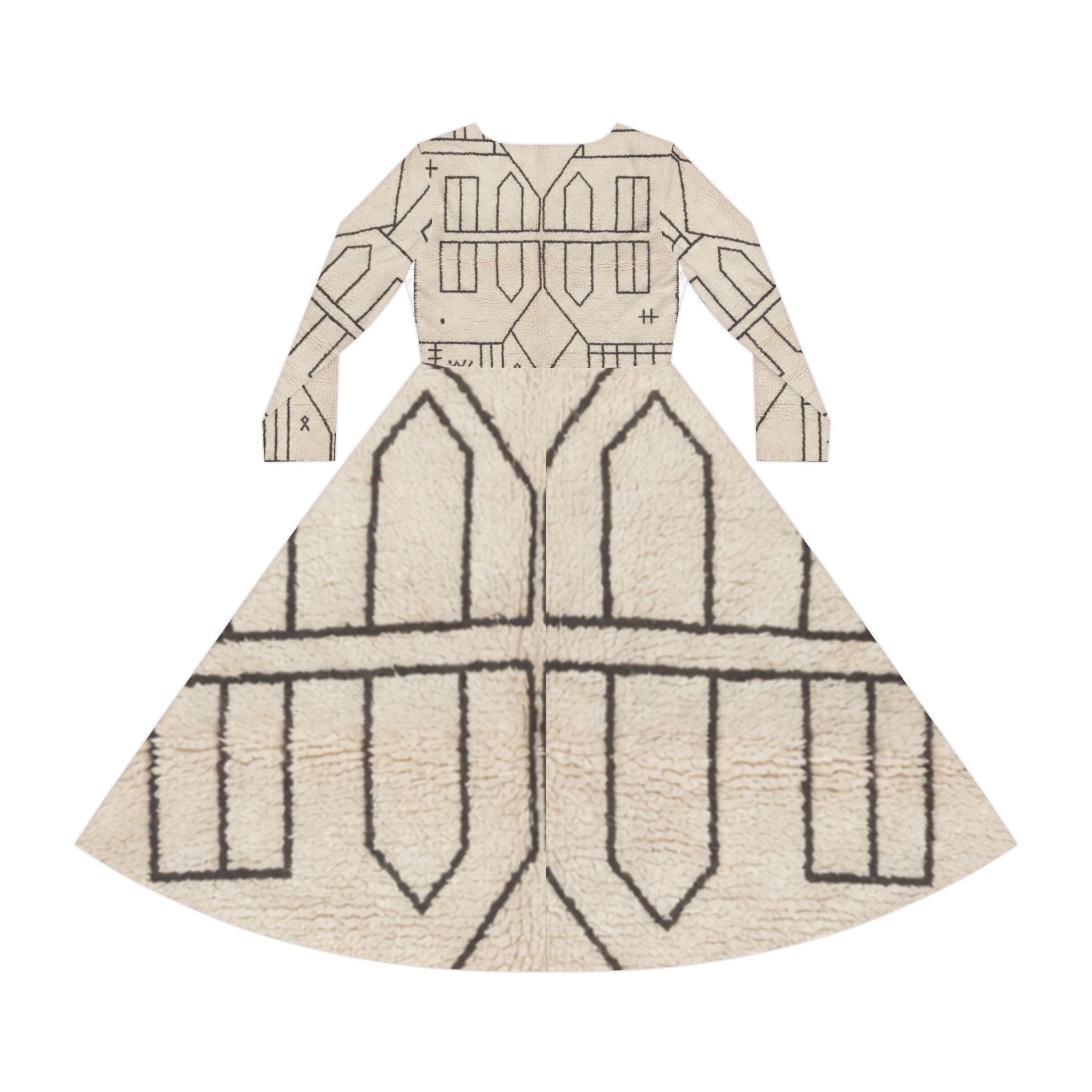 Berber Rug Pattern Dress | Long Sleeve Dress