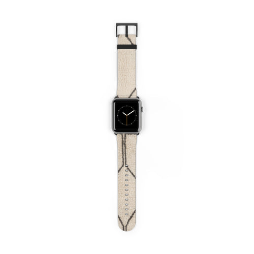 Beige Geometric Moroccan Pattern Watch Band | Neutral Minimalist Leather Look
