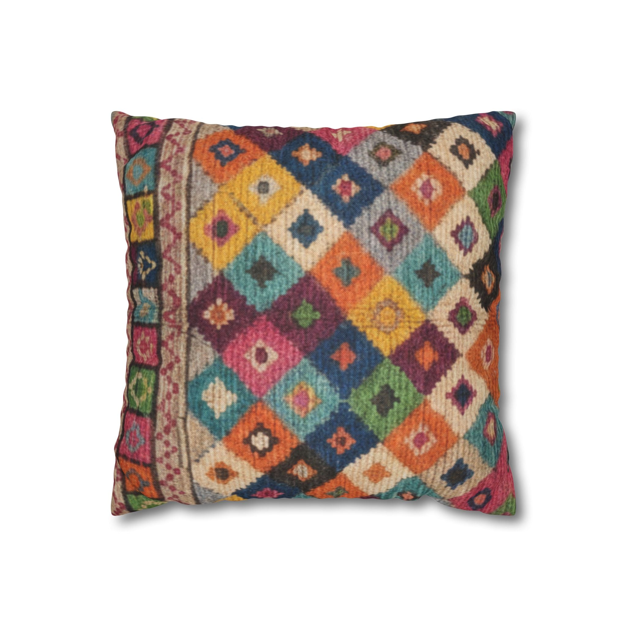 Bohemian Kilim Pattern Pillowcase Spun Polyester Square Pillowcase