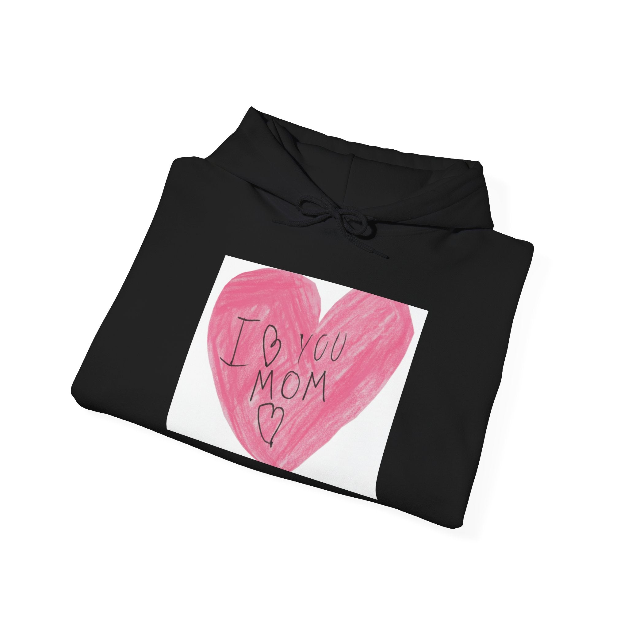 'I Love You Mom' Pink Heart Hoodie – Mother's Day Cozy Pullover