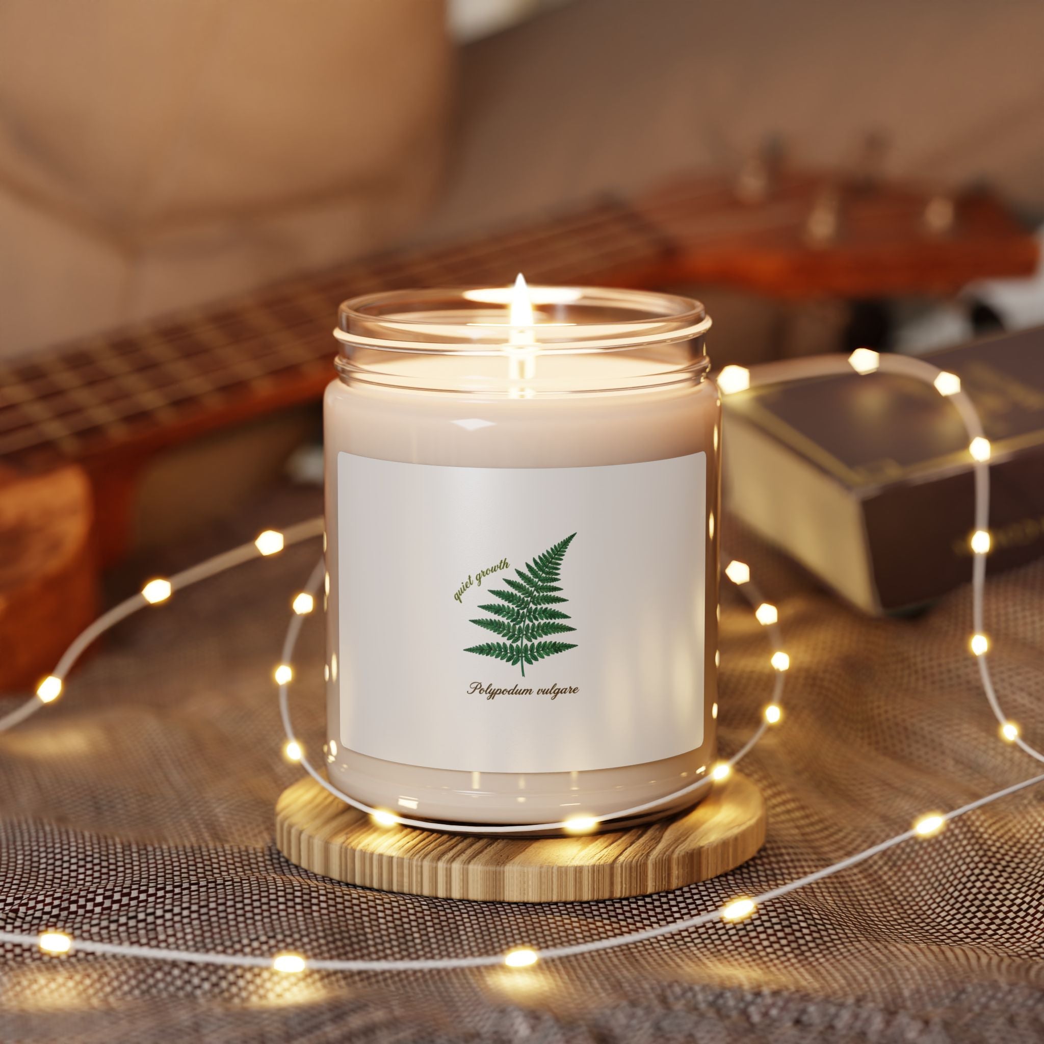 Botanical Fern Illustration Candle | Scented Soy Candle, Herbarium Label, Scientific Nature Art