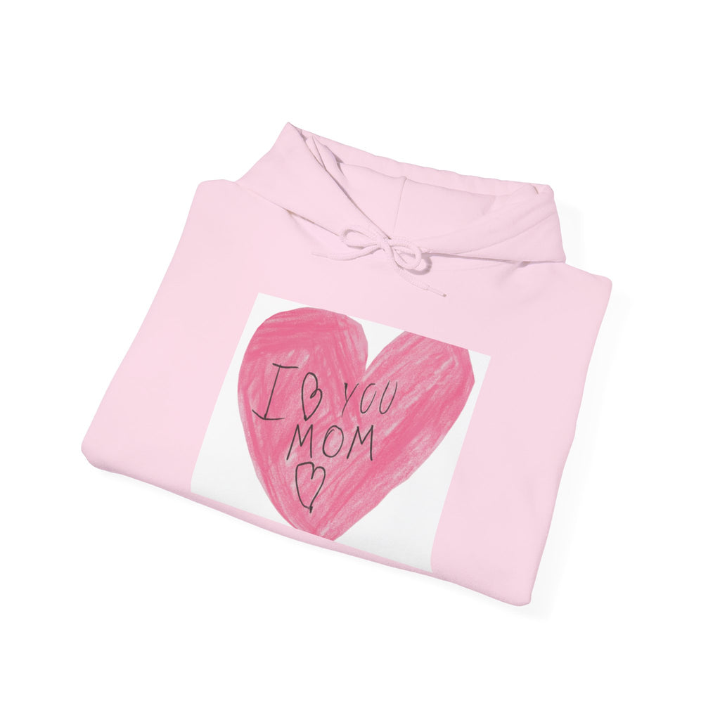 'I Love You Mom' Pink Heart Hoodie – Mother's Day Cozy Pullover