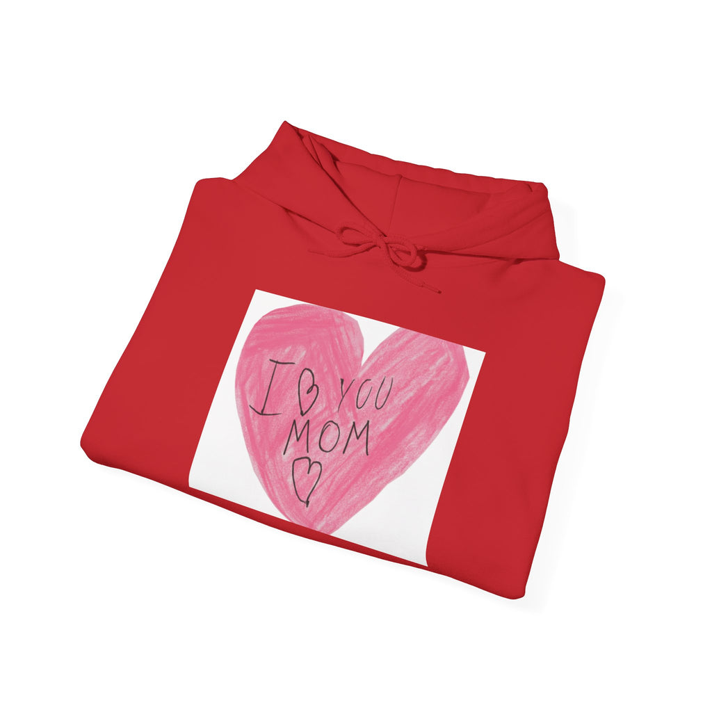 'I Love You Mom' Pink Heart Hoodie – Mother's Day Cozy Pullover