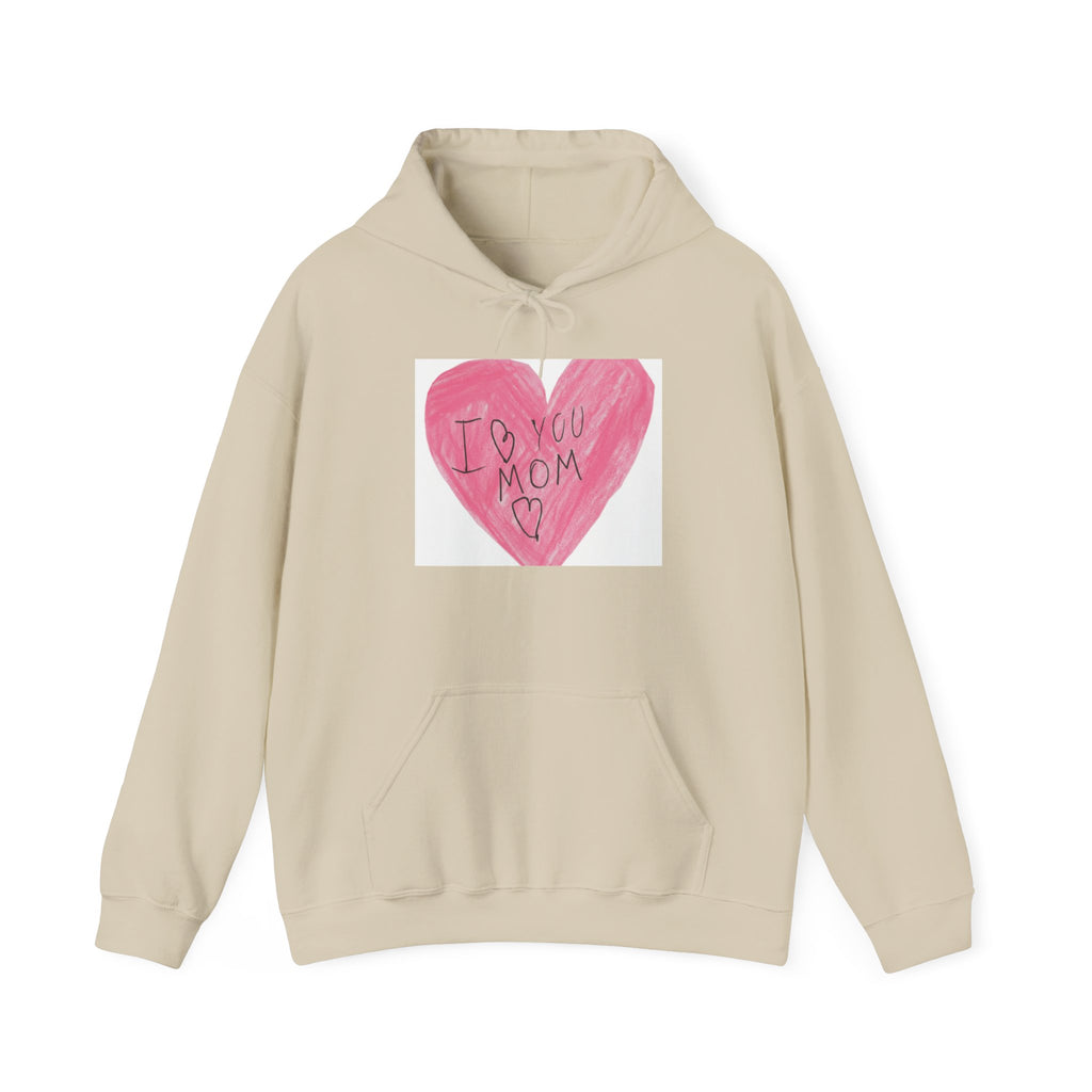 'I Love You Mom' Pink Heart Hoodie – Mother's Day Cozy Pullover