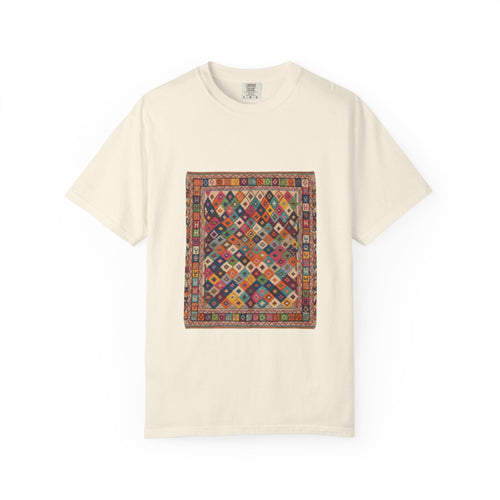Colorful Kilim Rug Artwork T-Shirt | Geometric Ethnic Print