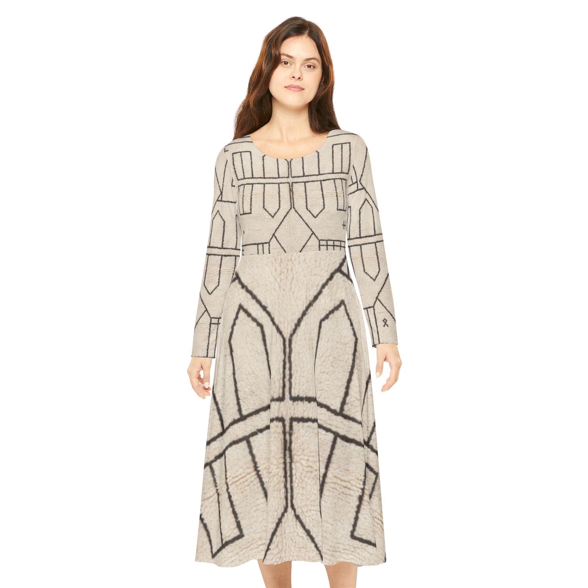 Berber Rug Pattern Dress | Long Sleeve Dress