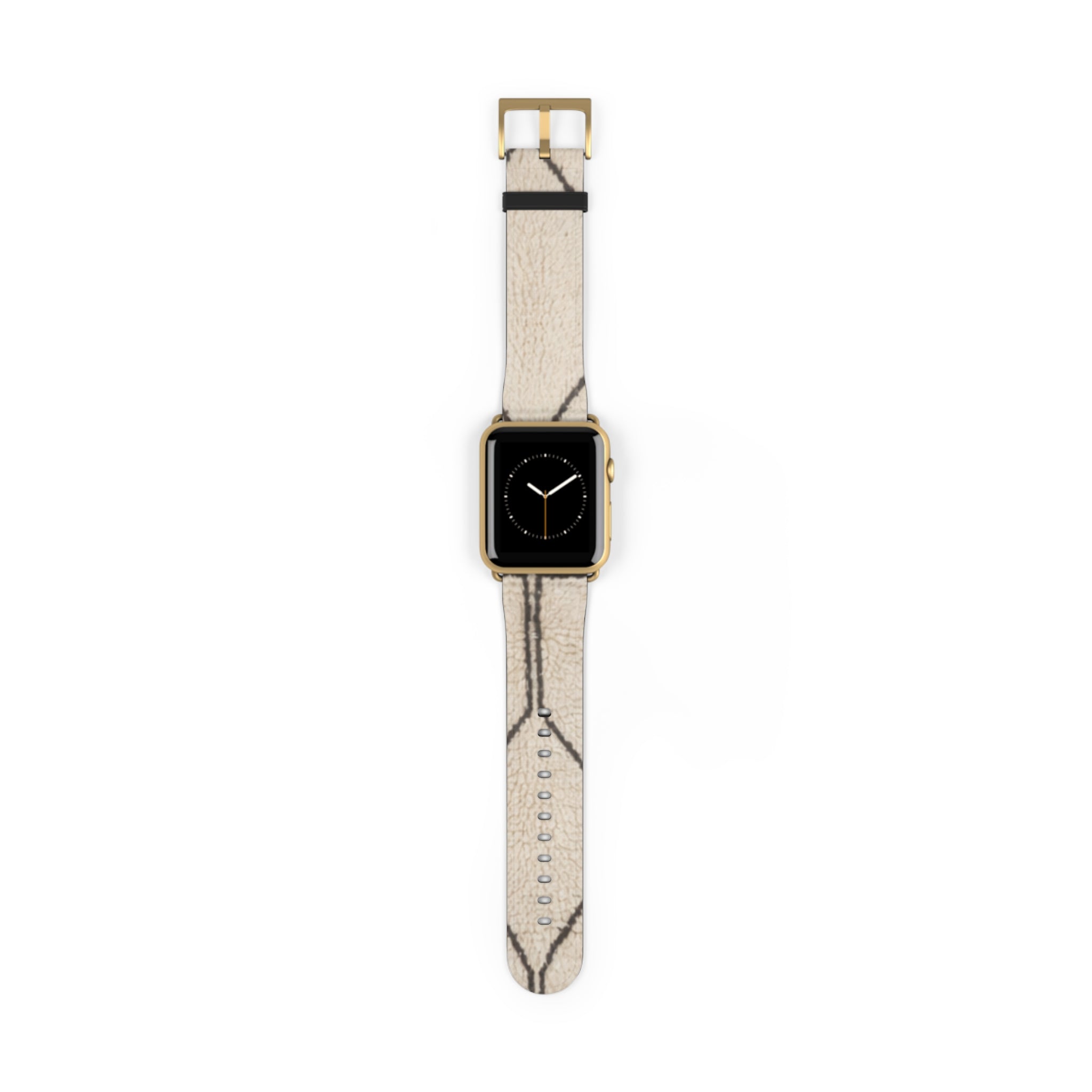 Beige Geometric Moroccan Pattern Watch Band | Neutral Minimalist Leather Look