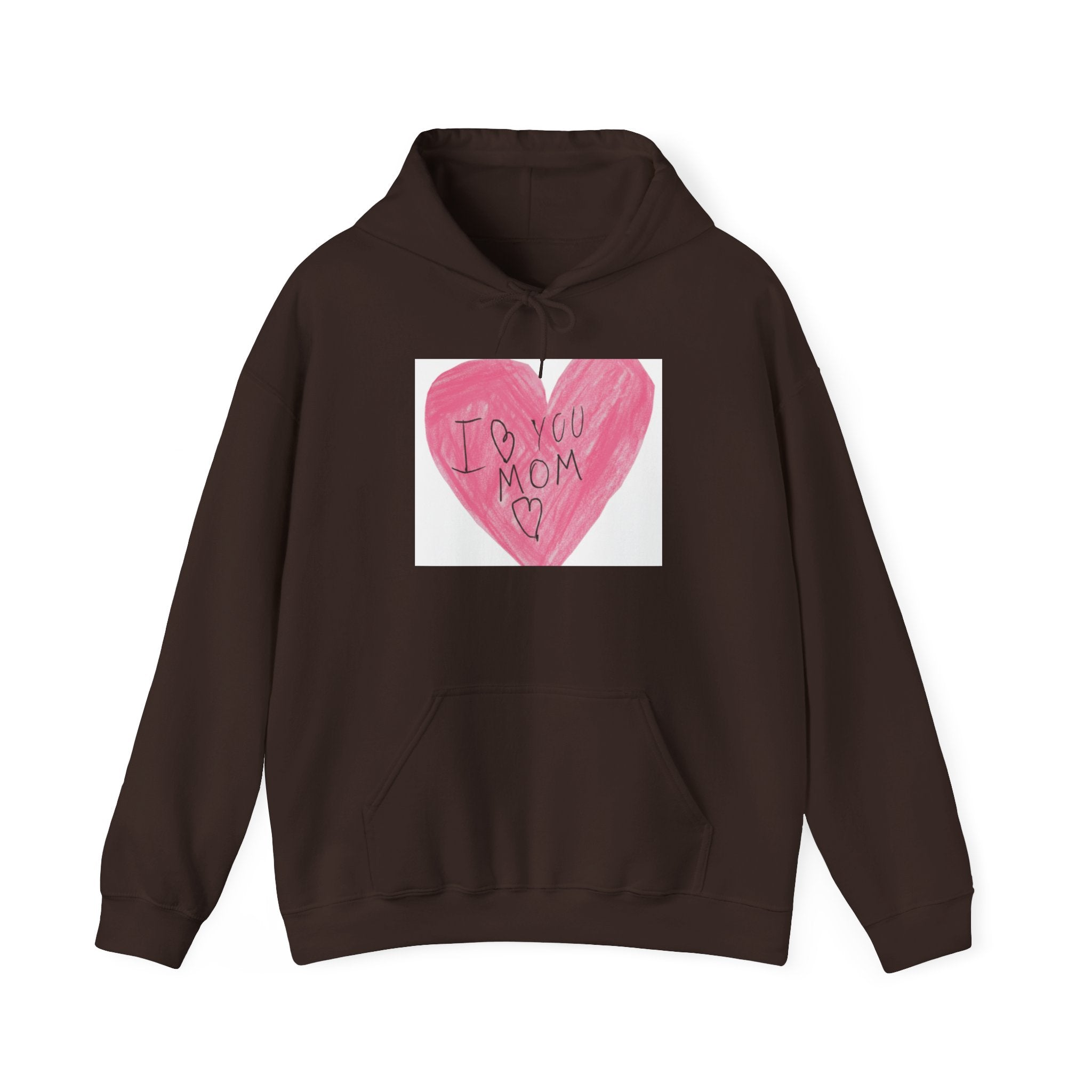 'I Love You Mom' Pink Heart Hoodie – Mother's Day Cozy Pullover