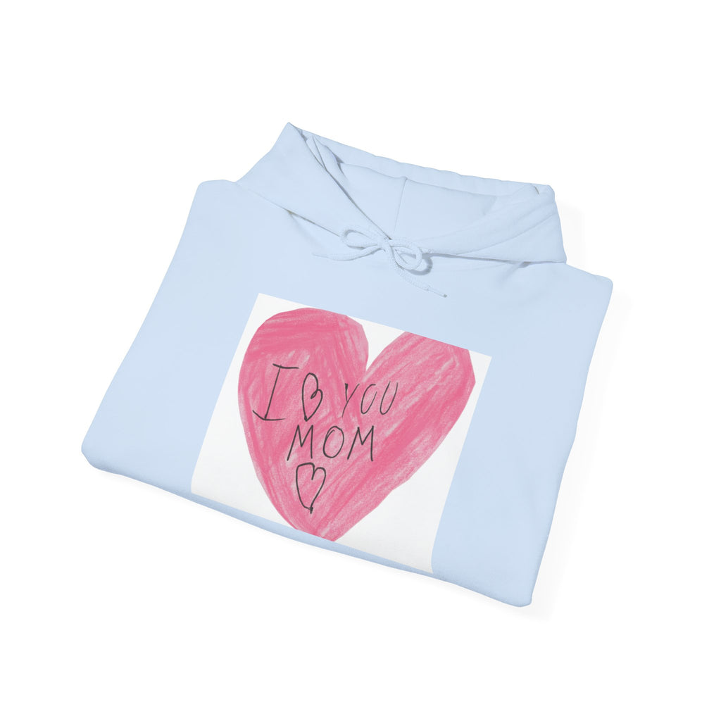 'I Love You Mom' Pink Heart Hoodie – Mother's Day Cozy Pullover