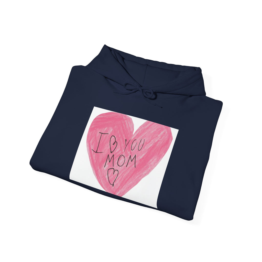 'I Love You Mom' Pink Heart Hoodie – Mother's Day Cozy Pullover