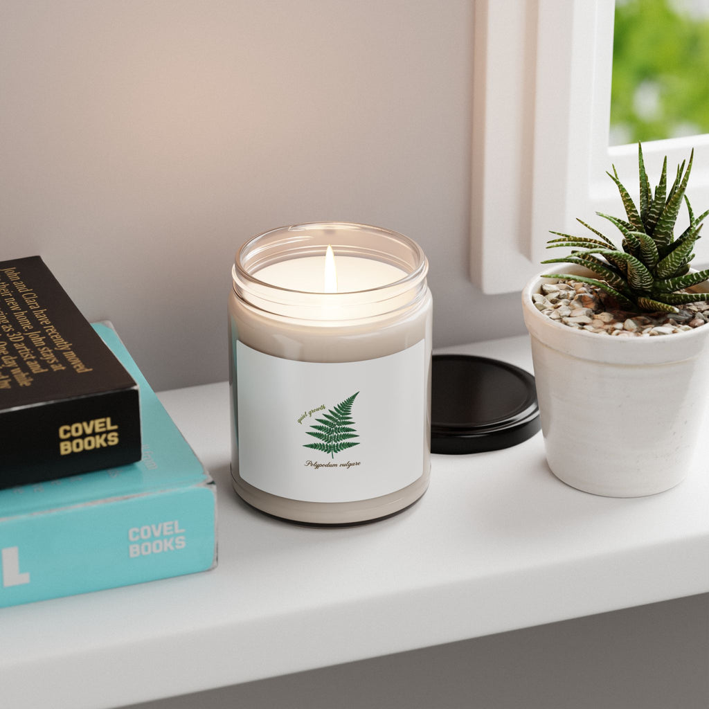Botanical Fern Illustration Candle | Scented Soy Candle, Herbarium Label, Scientific Nature Art