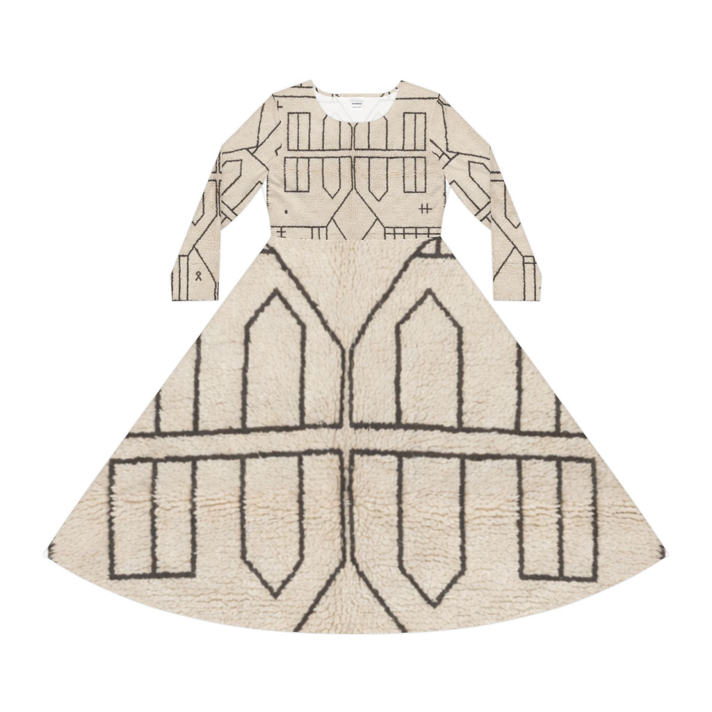 Berber Rug Pattern Dress | Long Sleeve Dress