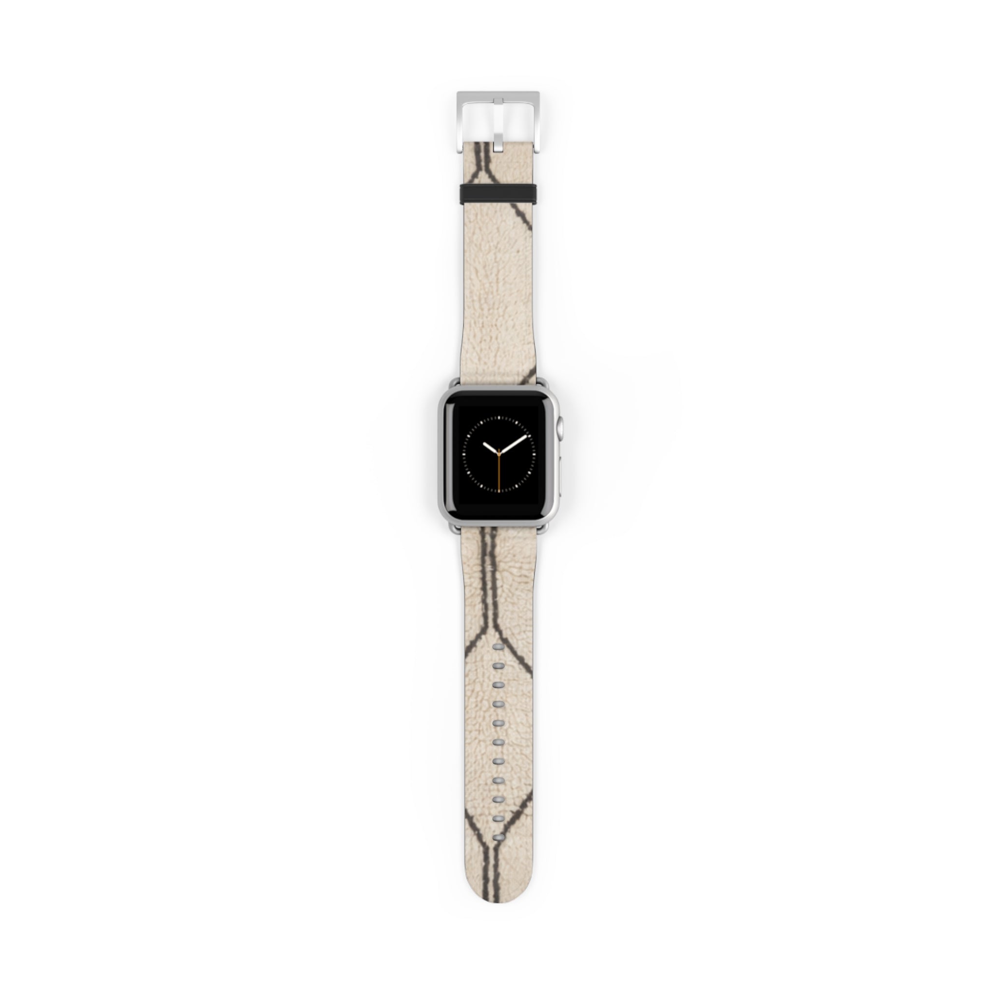 Beige Geometric Moroccan Pattern Watch Band | Neutral Minimalist Leather Look