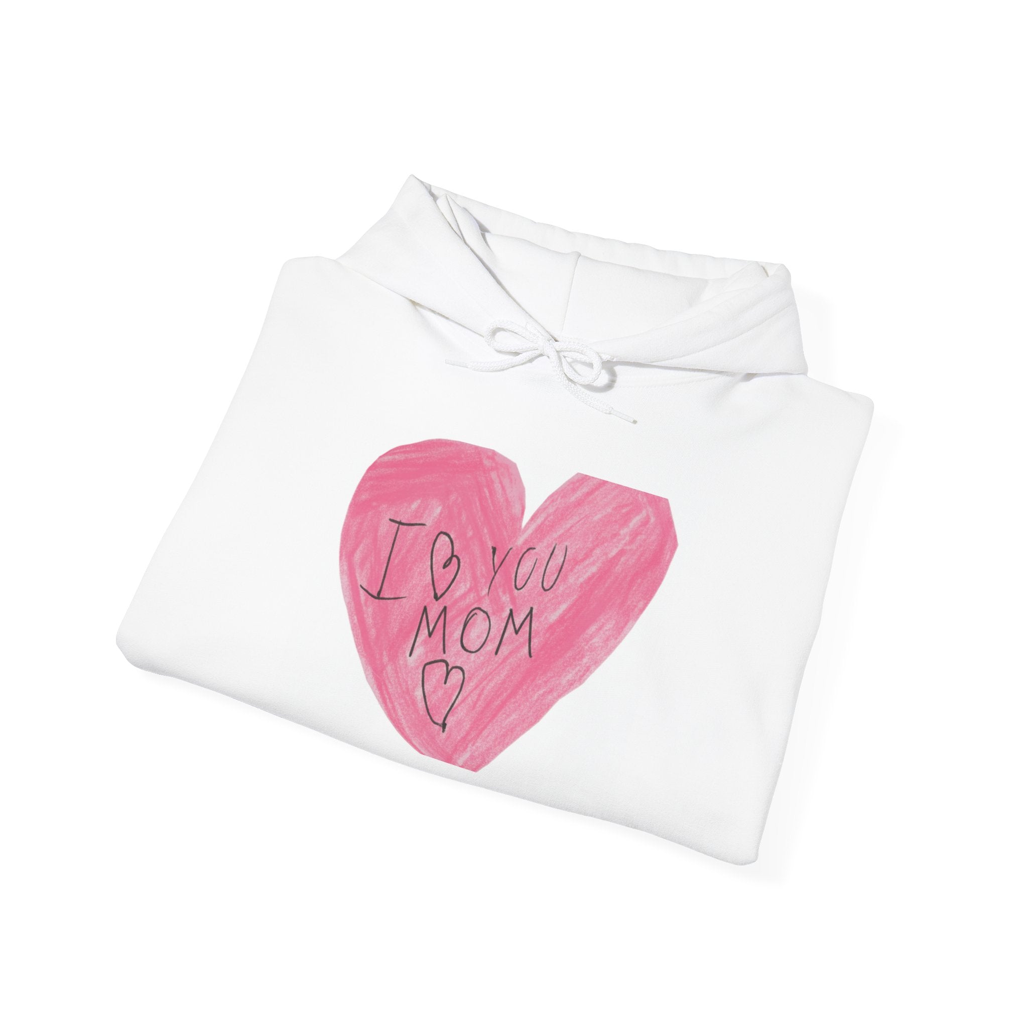 'I Love You Mom' Pink Heart Hoodie – Mother's Day Cozy Pullover
