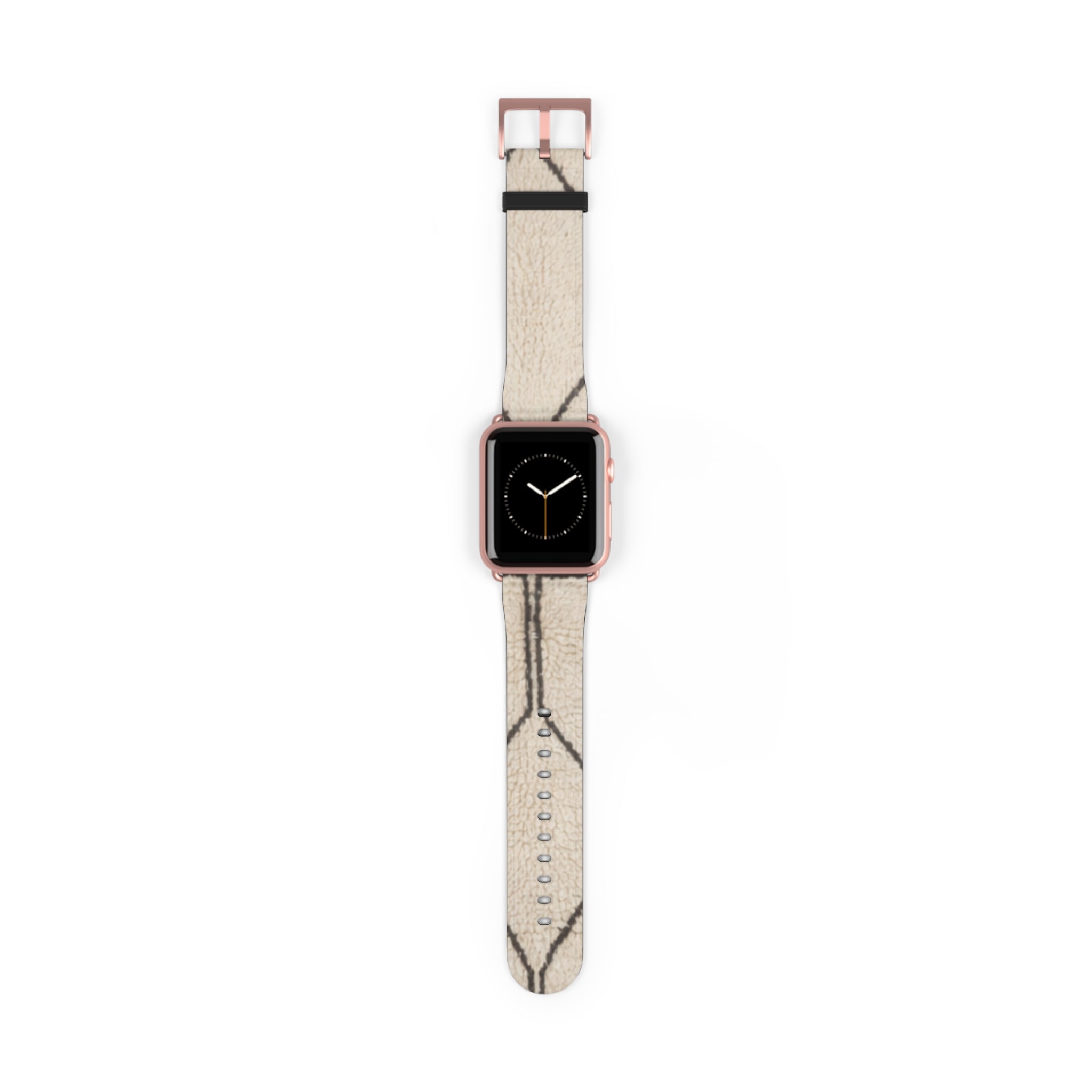Beige Geometric Moroccan Pattern Watch Band | Neutral Minimalist Leather Look