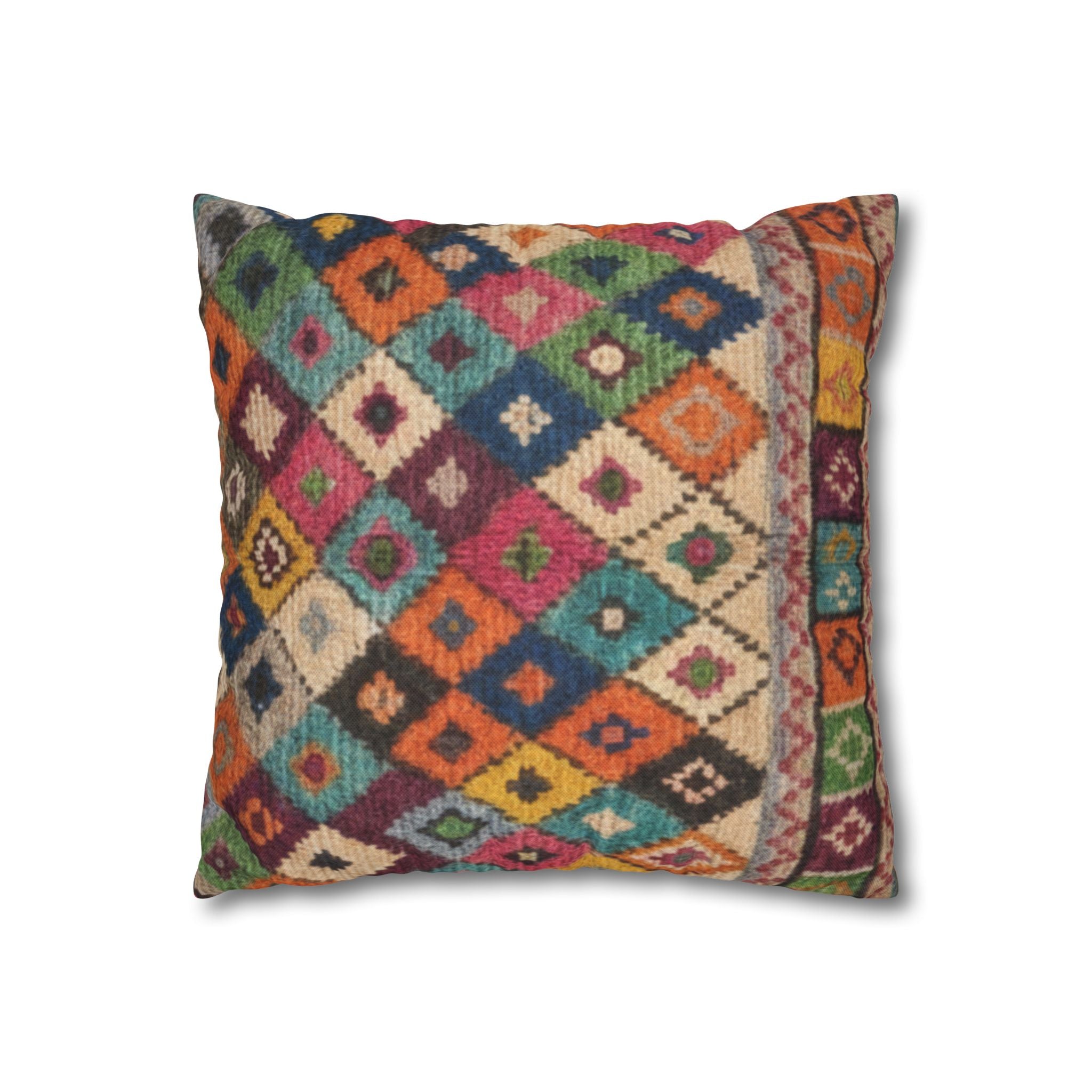Bohemian Kilim Pattern Pillowcase Spun Polyester Square Pillowcase
