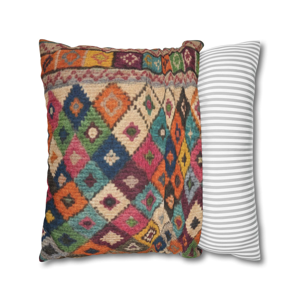 Bohemian Kilim Pattern Pillowcase Spun Polyester Square Pillowcase