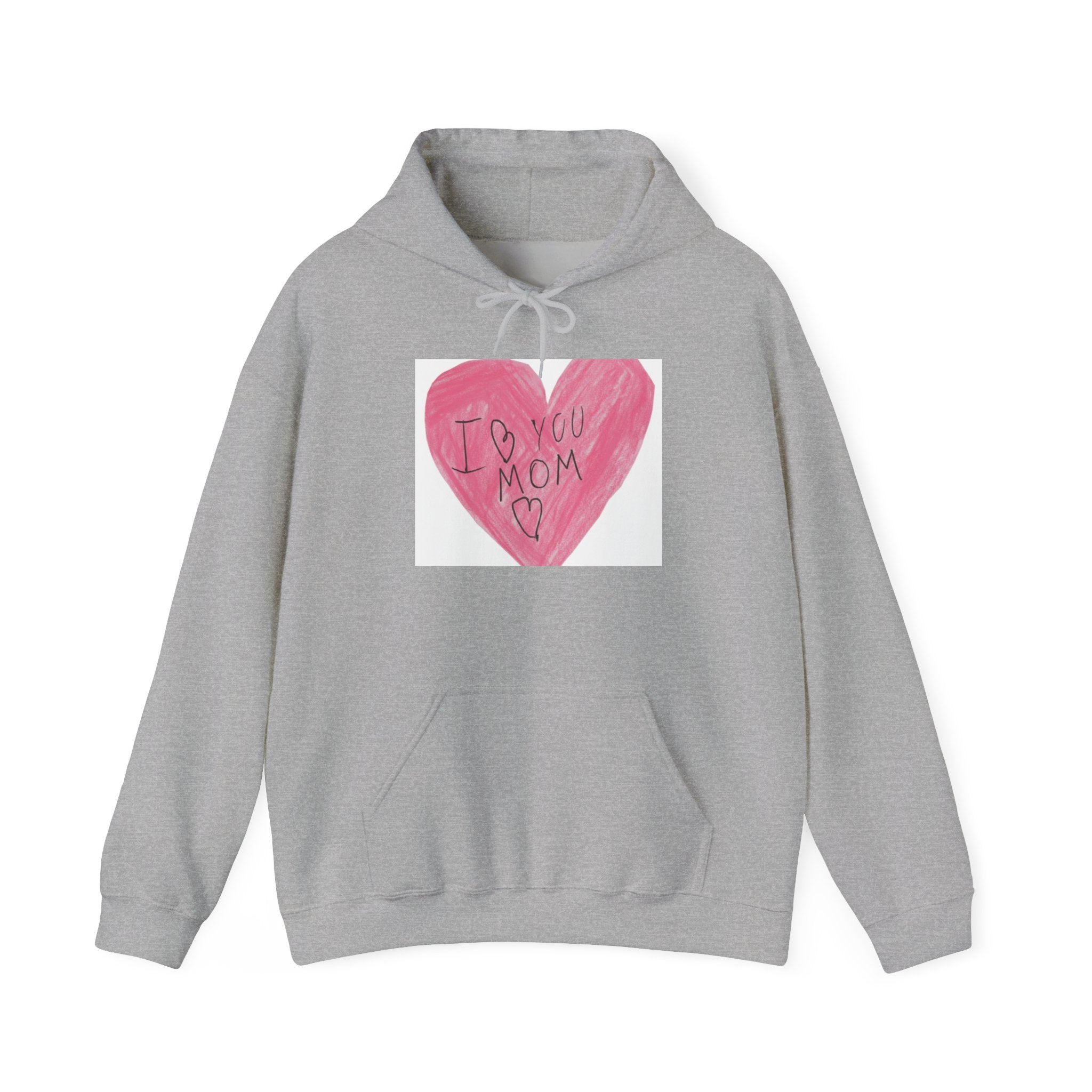'I Love You Mom' Pink Heart Hoodie – Mother's Day Cozy Pullover