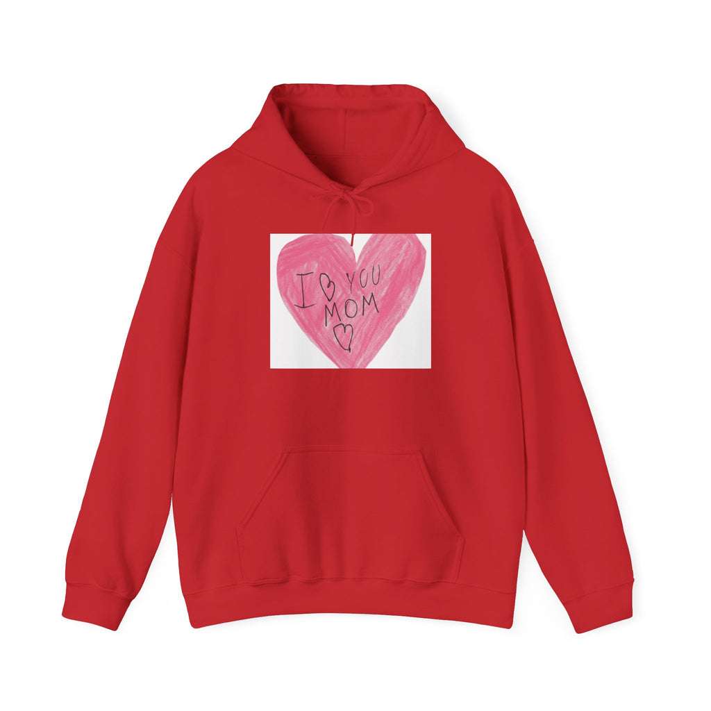 'I Love You Mom' Pink Heart Hoodie – Mother's Day Cozy Pullover