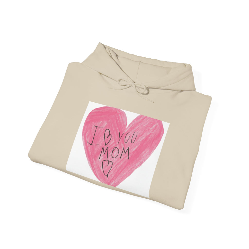 'I Love You Mom' Pink Heart Hoodie – Mother's Day Cozy Pullover