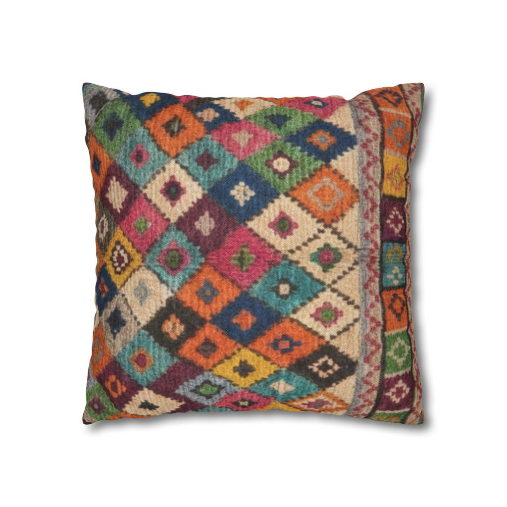 Bohemian Kilim Pattern Pillowcase Spun Polyester Square Pillowcase