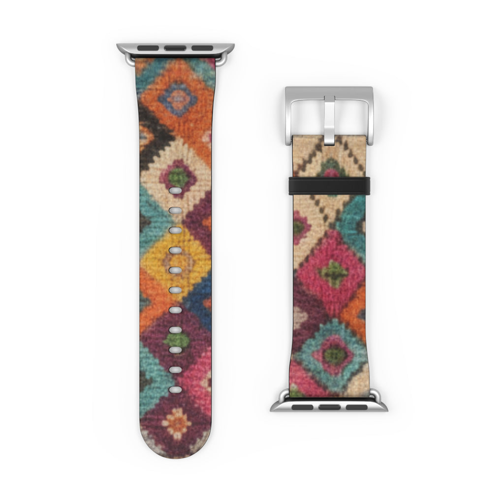 Bohemian Kilim Pattern Watch Band | Southwestern Geometric Apple Watch Strap