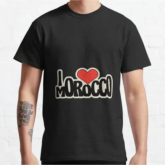 T-shirt I love morocco culture - Noir - Manches courtes - Col arrondi