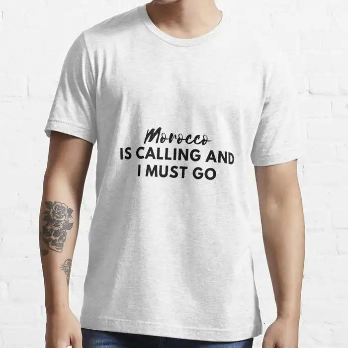 T-shirt Morocco is calling - Blanc - Coton - Manches courtes
