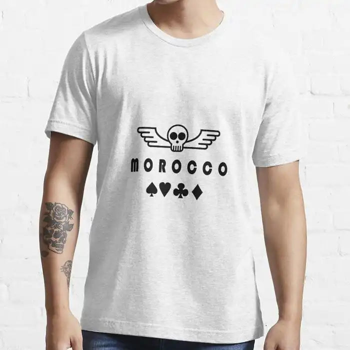 T-shirt - Maroc - Blanc - Coton - Manches courtes