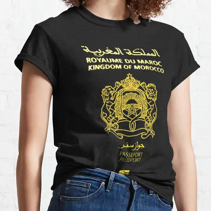 T-shirt essentiel Passeport marocain - 95% coton - Manches courtes