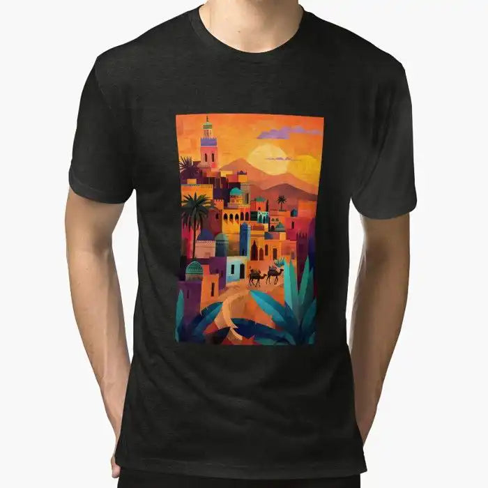 T-shirt - Marrakech Vintage - Manches Courtes - Col Arrondi