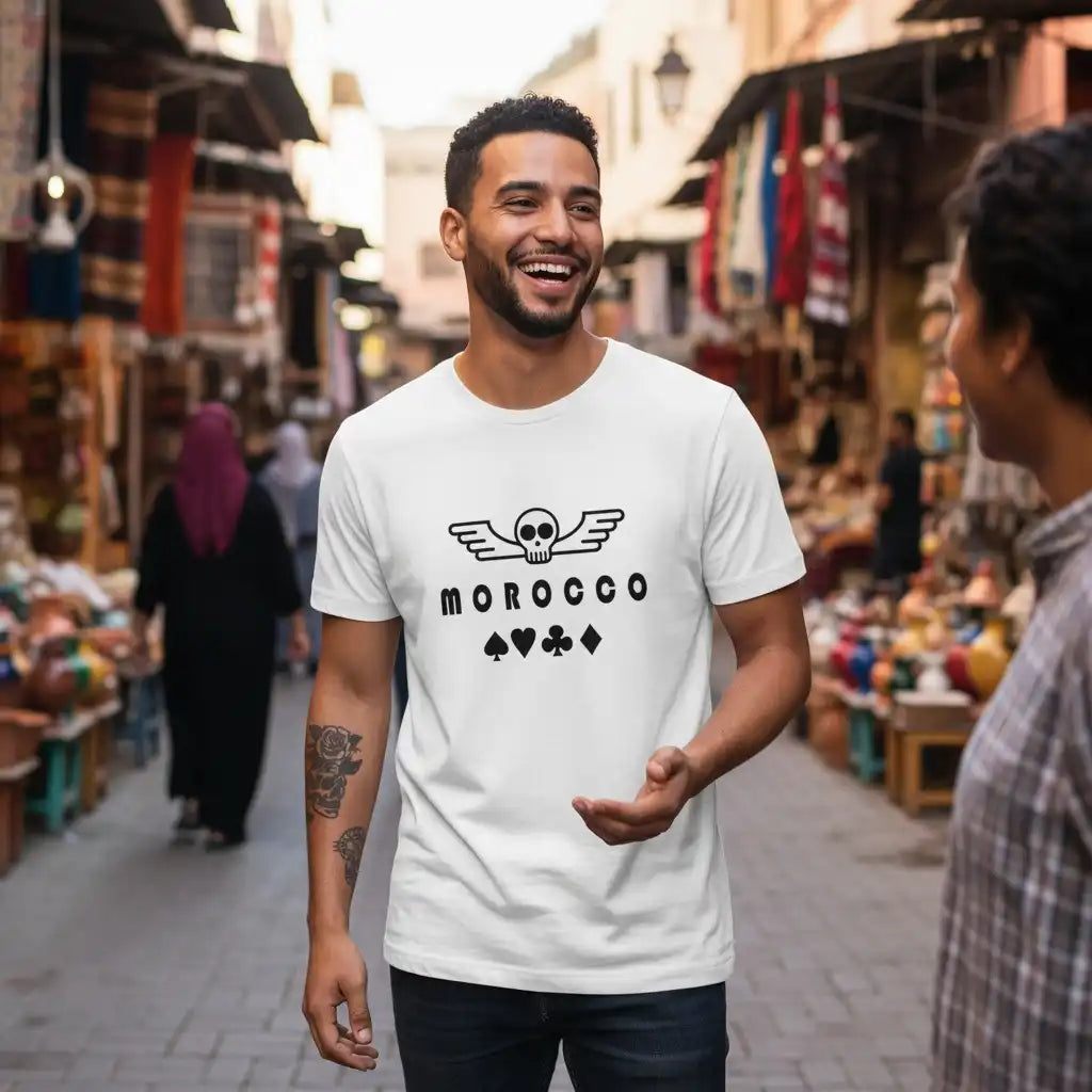 T-shirt - Maroc - Blanc - Coton - Manches courtes