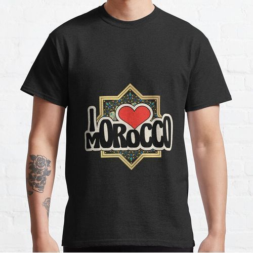 T-shirt I love morocco culture design . Noir