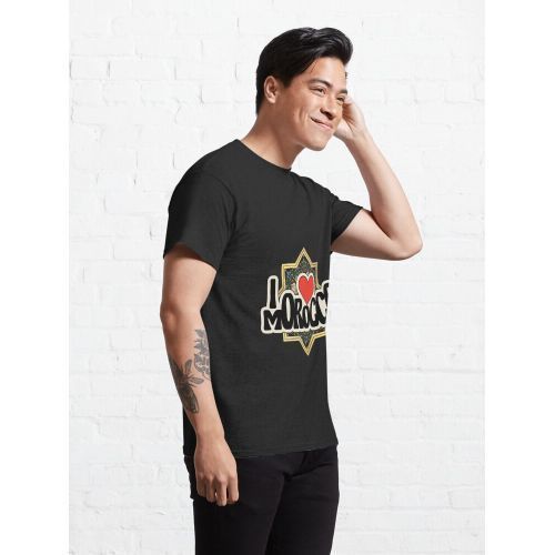 T-shirt I love morocco culture design . Noir